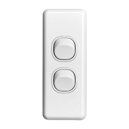 Picture of Flush Switch, Classic C2000 Series, Architrave Size, 2 Gang, 250V, 10A