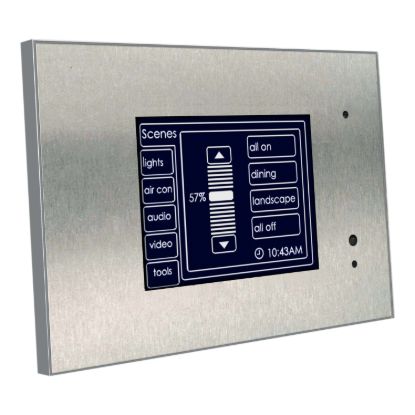 Picture of Black and White MKII Touch Screens, C-Bus Control and Management System, Stainless Steel Fascia, BandW Screen