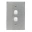 Picture of Flush Switch, Metal Plate Series, 2 Gang, 250VAC, 10A, Range, BSL Style, Standard, Vert