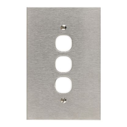 Picture of Switch Grid Plate and Cover, Metal Plate Series, 3 Gang, BSL Style, Less Mechanism, Over Size