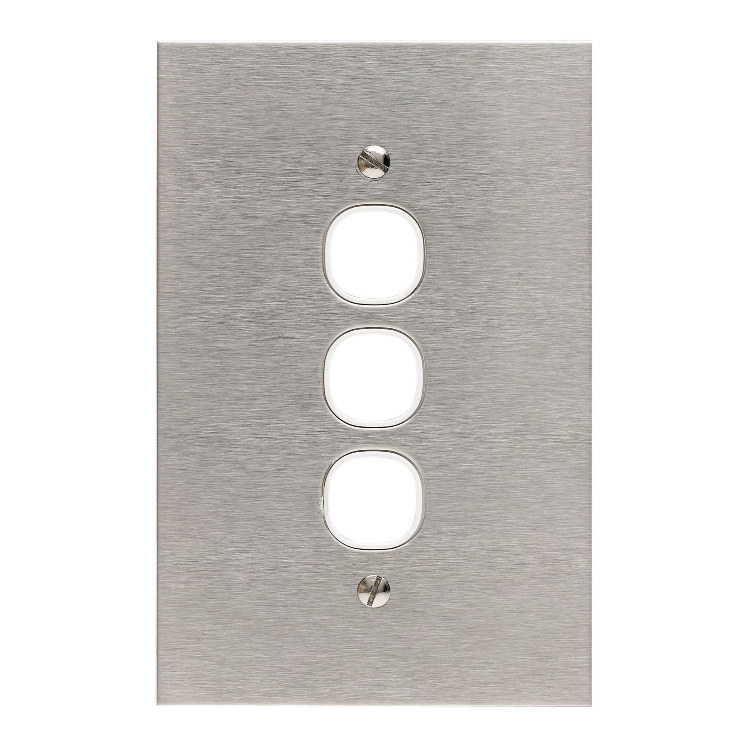 Picture of Switch Grid Plate and Cover, Metal Plate Series, 3 Gang, BSL Style, Less Mechanism, Over Size