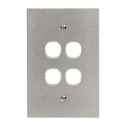 Picture of Switch Grid Plate and Cover, Metal Plate Series, 4 Gang, BSL Style, Less Mechanism, Over Size