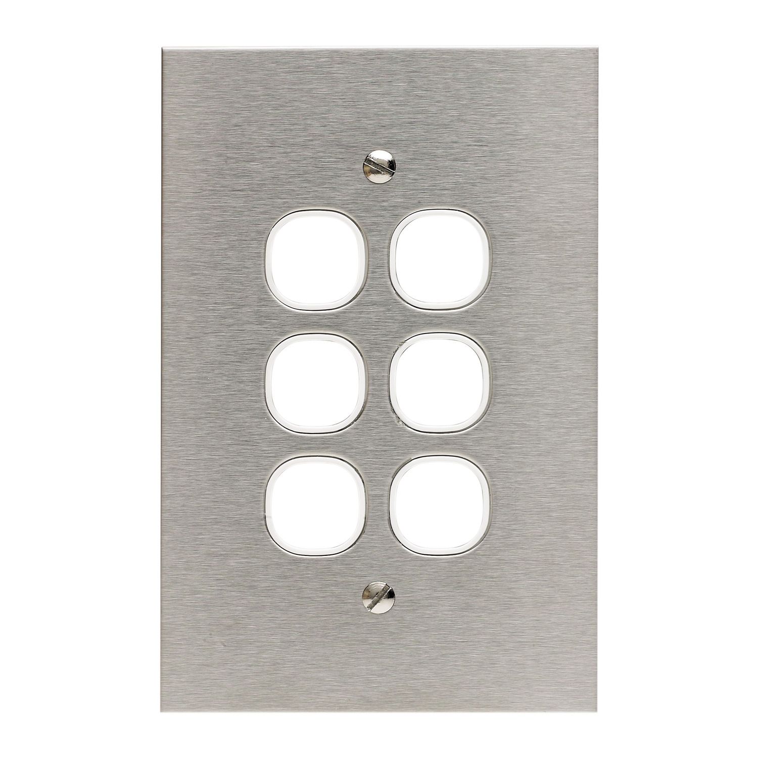 Picture of Switch Grid Plate and Cover, Metal Plate Series, 6 Gang, BSL Style, Less Mechanism, Over Size