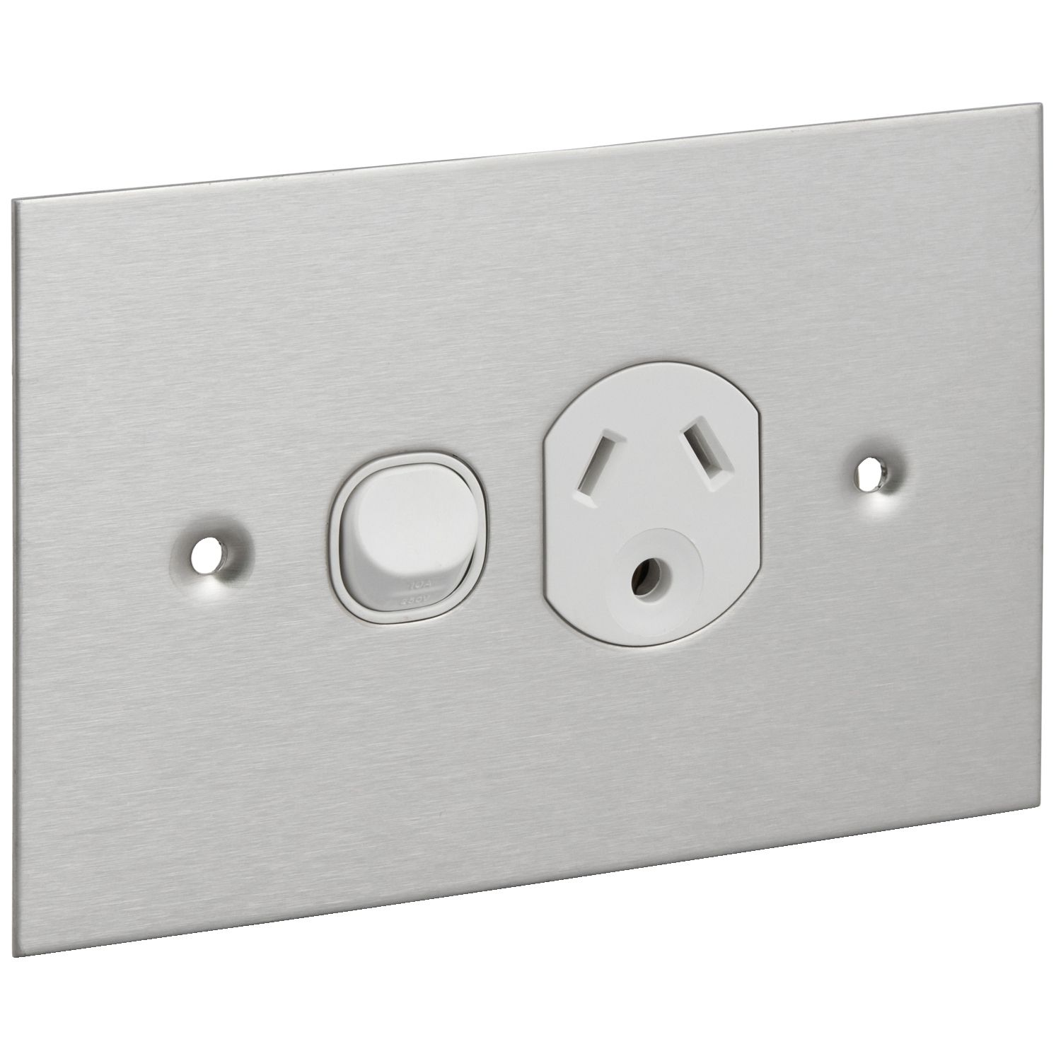 Picture of Switched Socket Single, Metal Plate Series, Bsl Round Earth