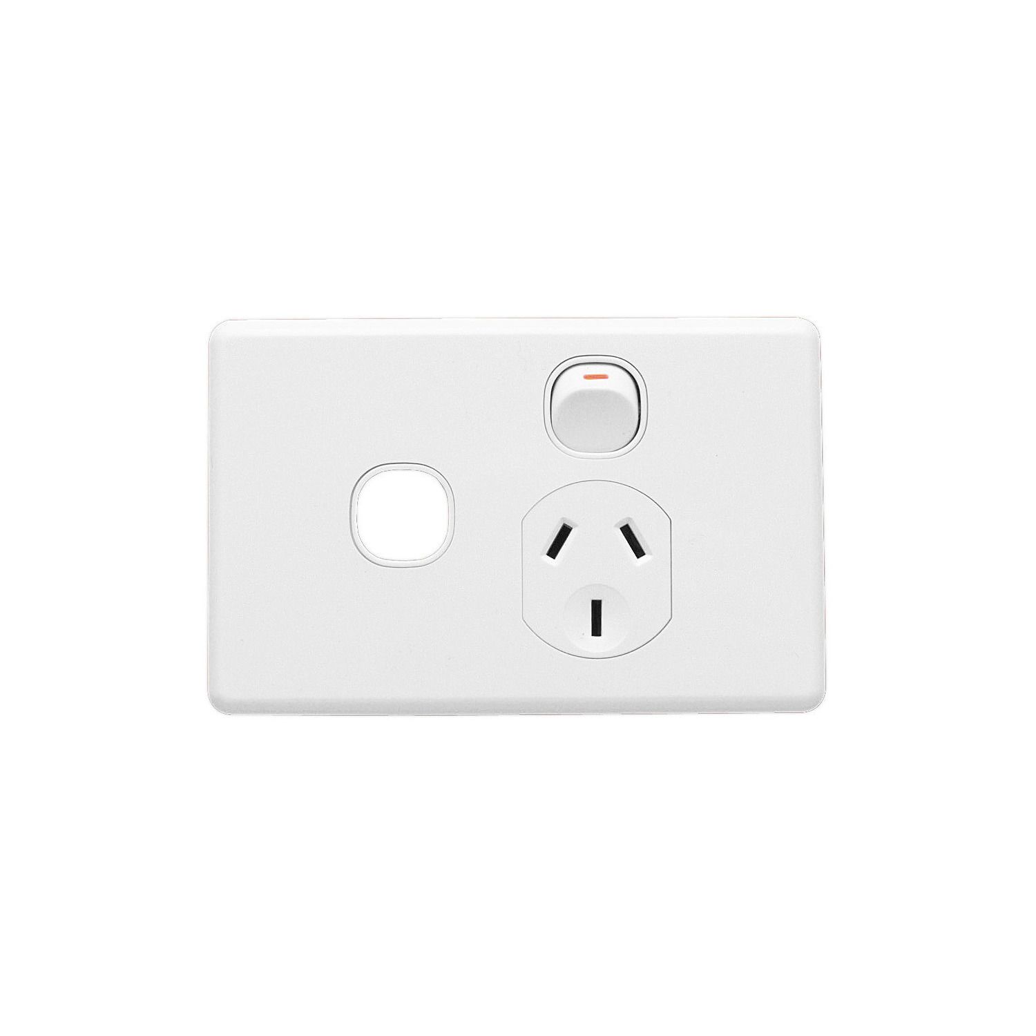 Picture of Switched Socket Outlet, Classic C2000 Series, Single, 250V, 10A, Removable Extra Switch Aperture