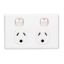 Picture of Switched Socket Outlet, Classic C2000 Series, Twin, 250V, 10A, Round Earth PIN for Lighting