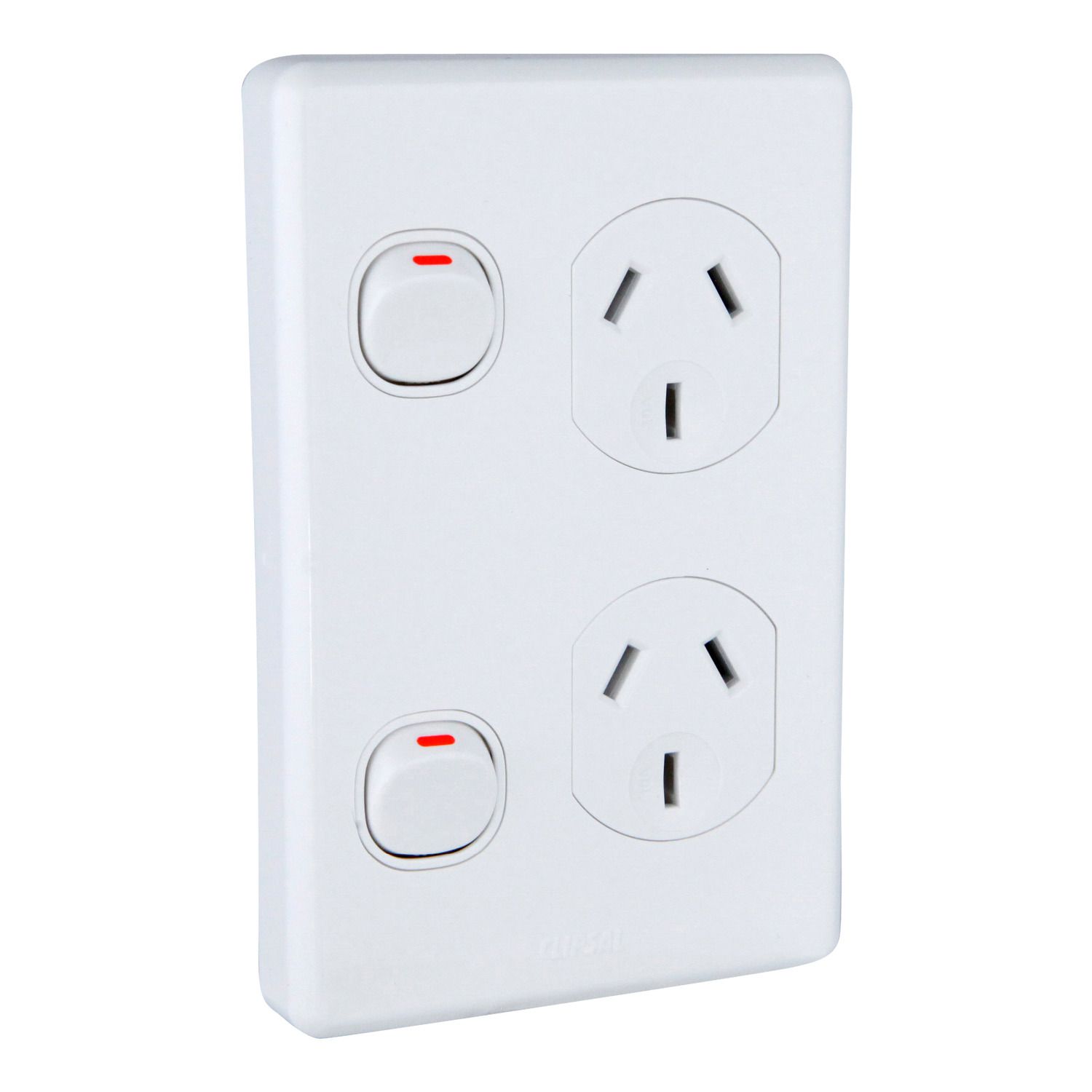 Picture of Switched Socket Outlet, Classic C2000 Series, Twin, 250V, 10A, Vertical