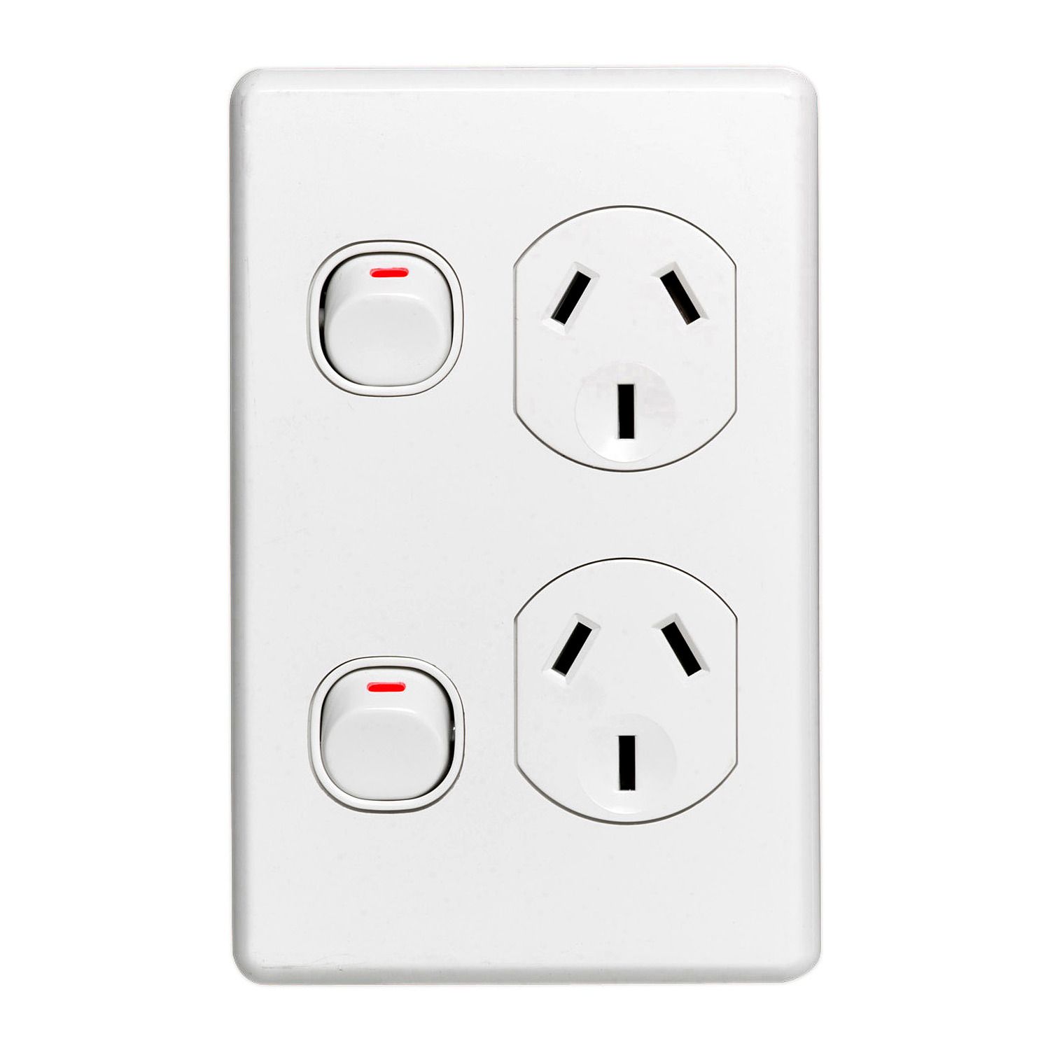 Picture of Switched Socket Outlet, Classic C2000 Series, Twin, 250V, 10A, Vertical