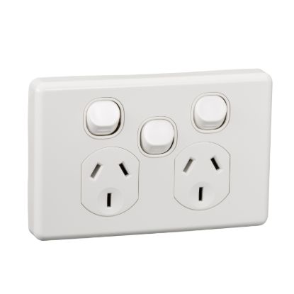 Picture of Switched Socket Outlet, Classic C2000 Series, Twin 250V 10A Removable Extra Switch Safety Shutter