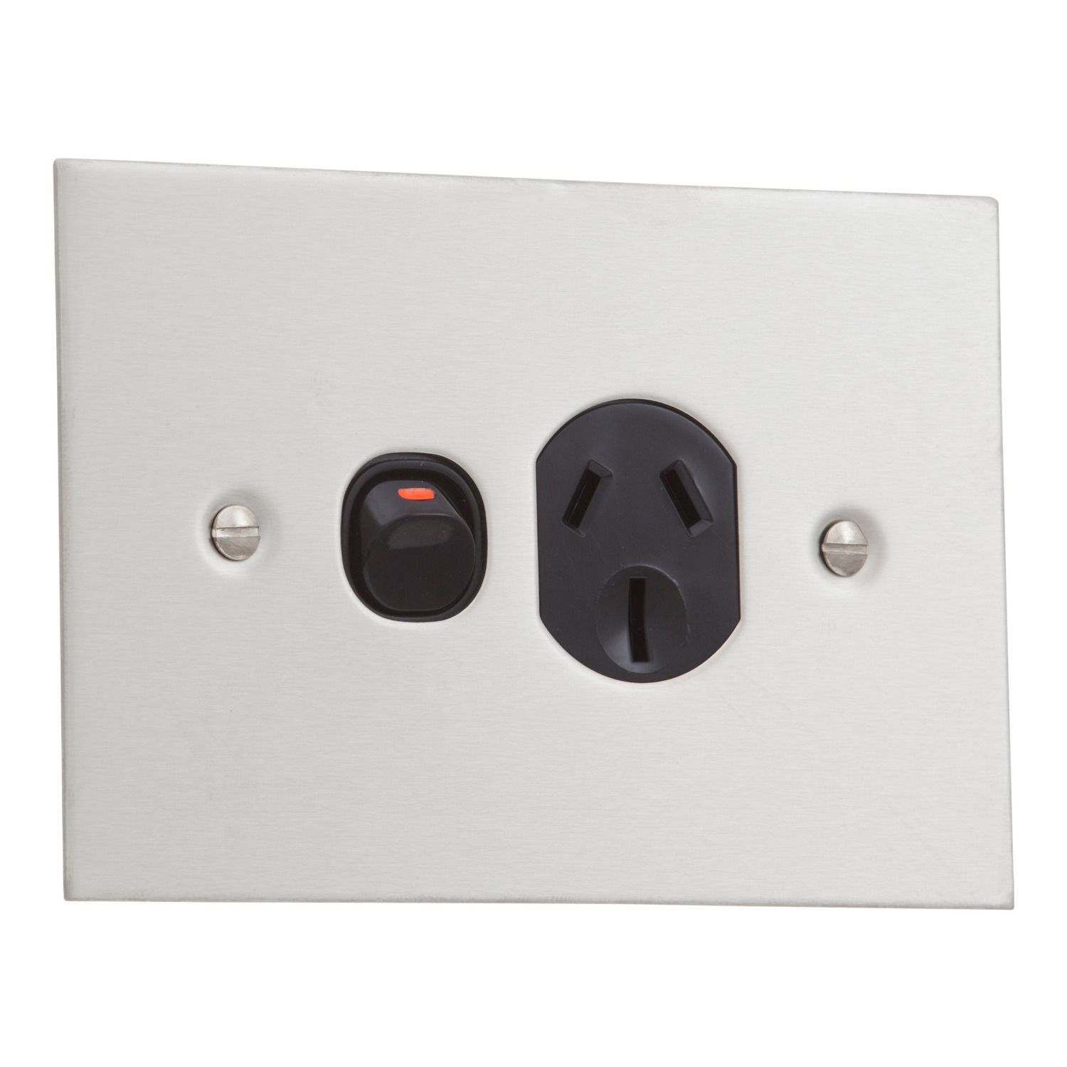 Picture of Switched Socket Single, Metal Plate Series, Bsl Style Stainless Steel