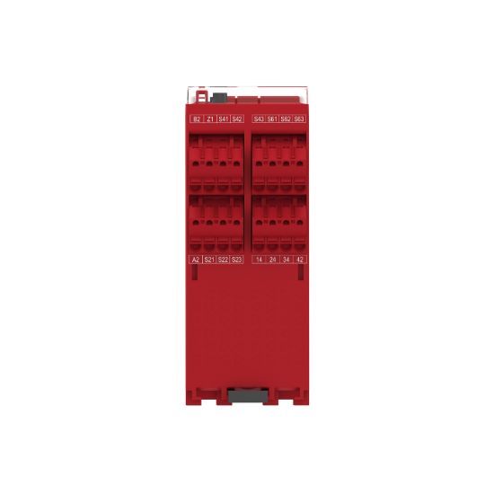 Picture of safety module, Harmony XPSU, Cat 4, features 6 x XPSUAF, 24V AC or DC, spring