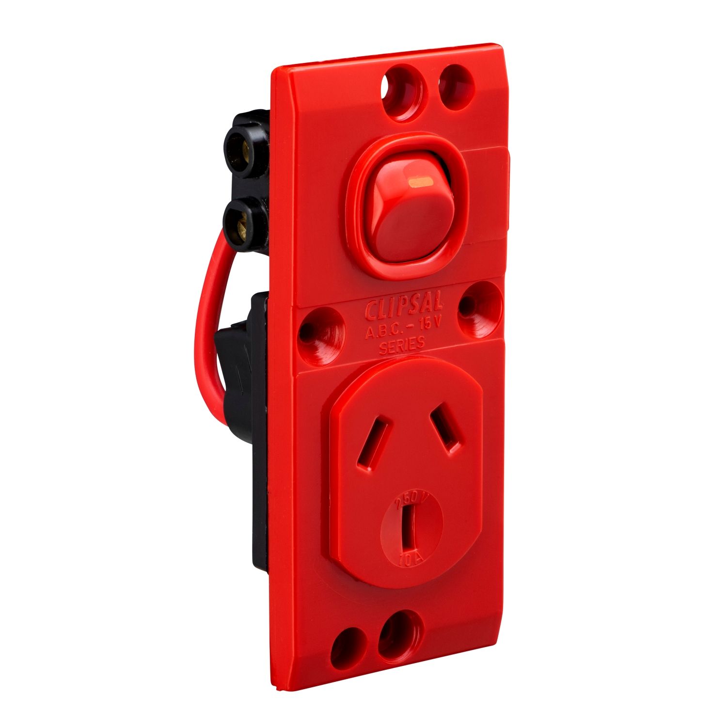 Picture of Single Switched Socket Module - "O" Style, Medilec, 10A Double Pole - Vertical