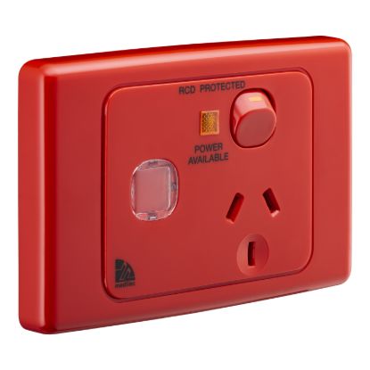 Picture of Single Switch Socket Outlet, Medilec, 250V, 10A, Circuit Identification