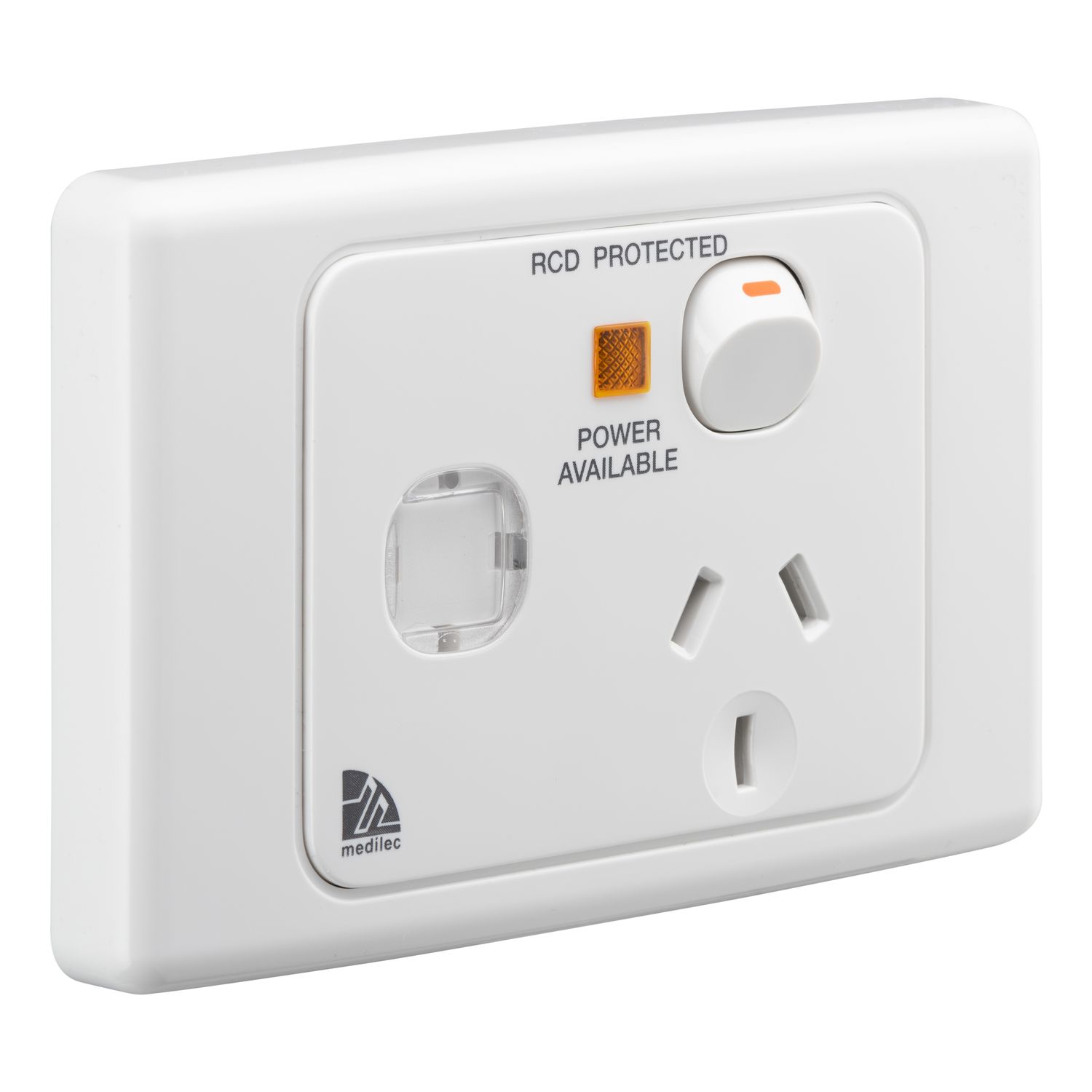 Picture of Single Switch Socket Outlet, Medilec, 250V, 10A, Circuit Identification