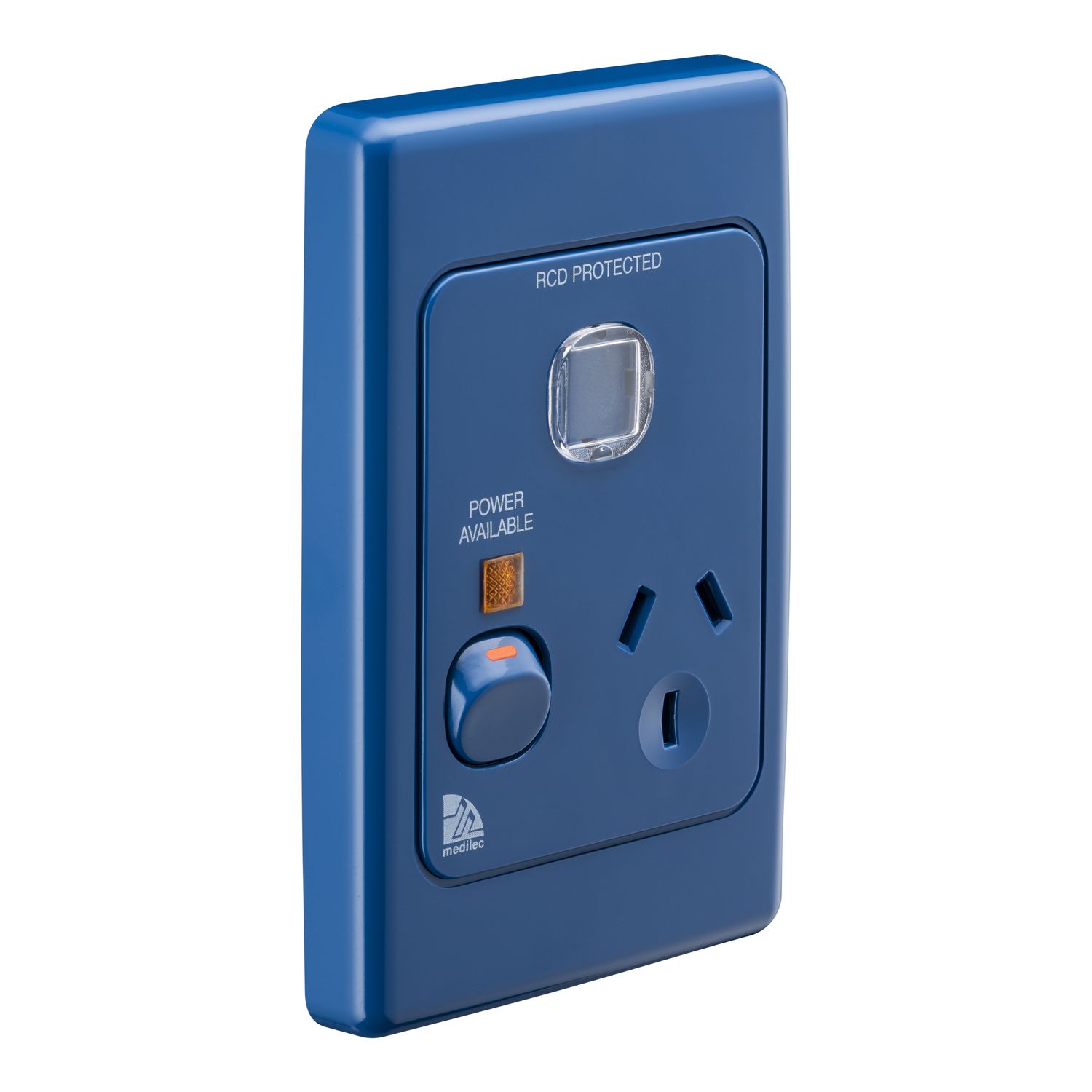 Picture of Single Switch Socket Outlet, Medilec, 250V, 10A, Vertical