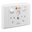 Picture of Twin Switch Socket Outlet, Medilec, 250V, 10A, 2 Gang, 1 Pole