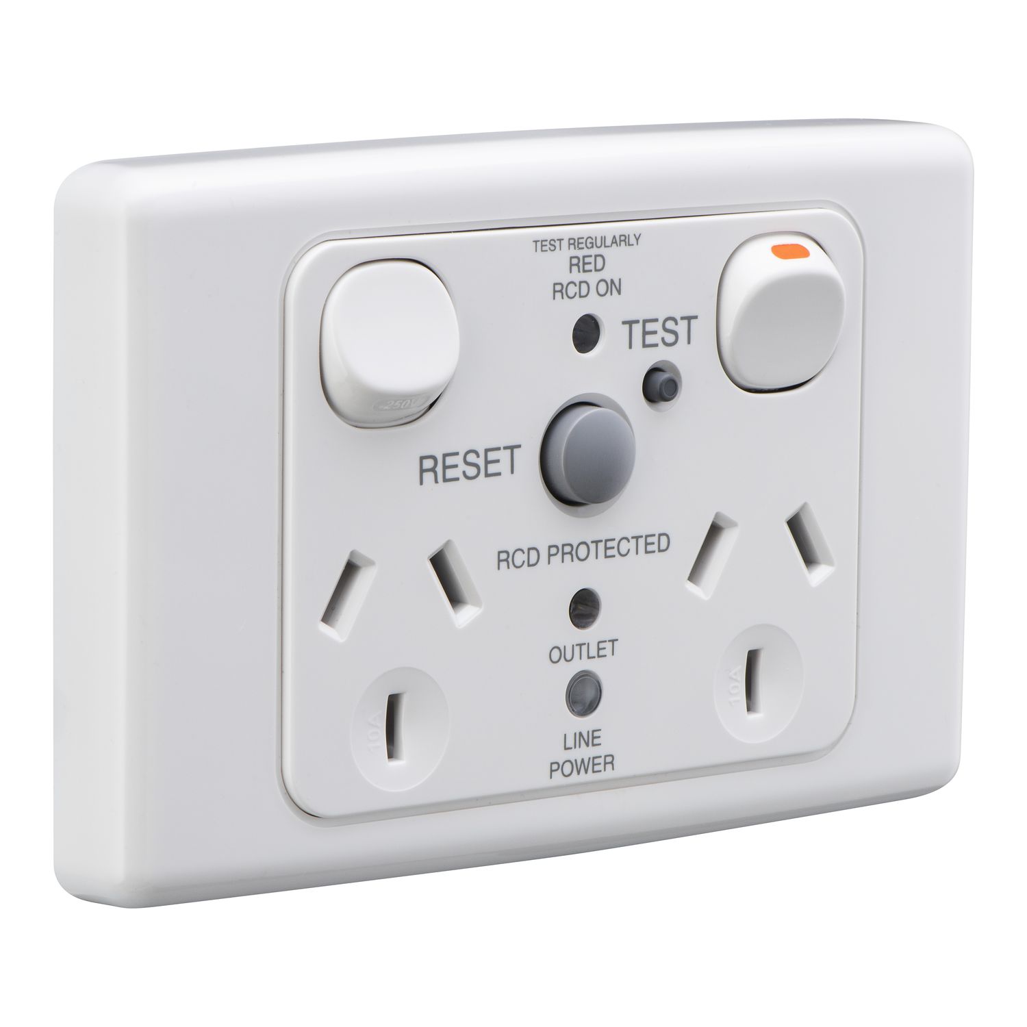 Picture of Switched Socket, Medilec, Twin 10A RCD 10mA