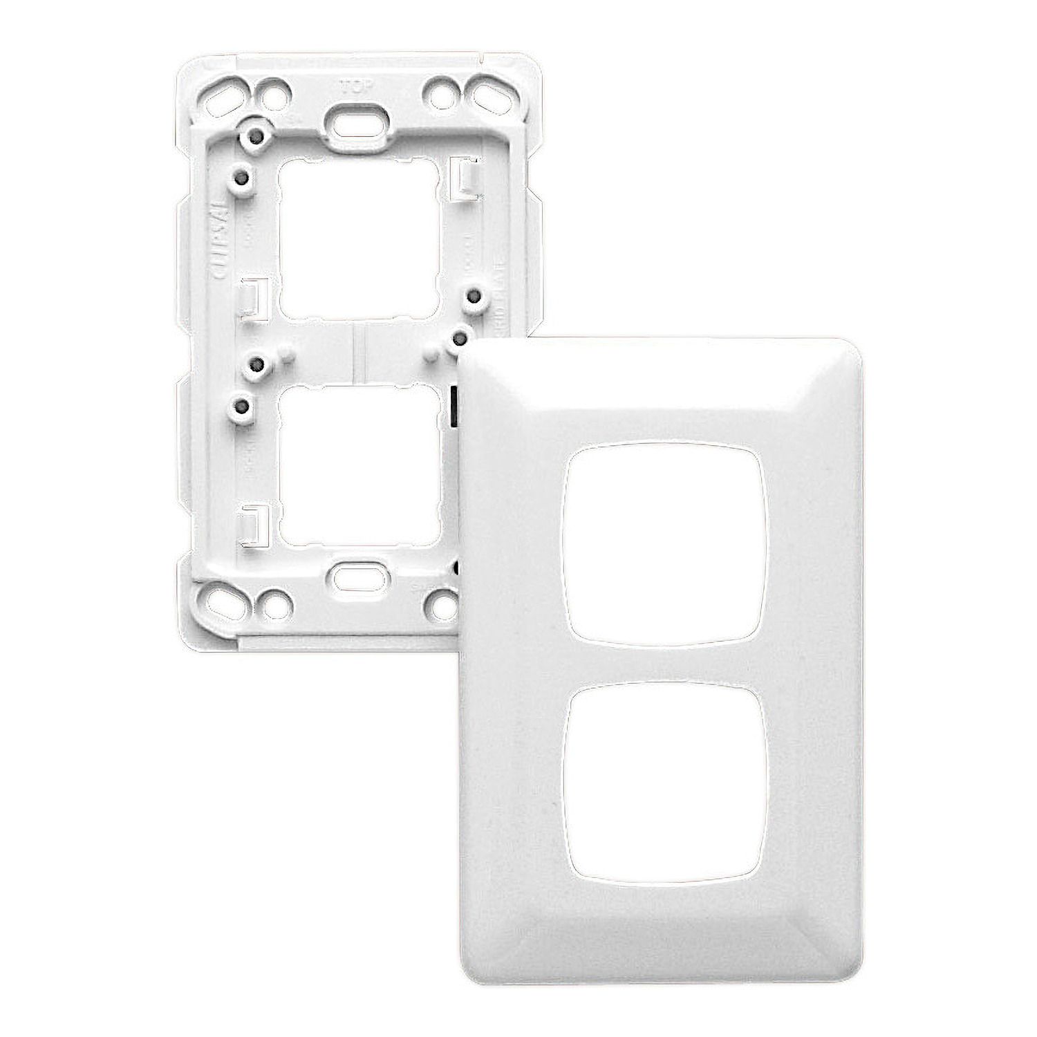 Picture of Switch Grid Plate and Cover, Prestige Series, 2 Gang, Standard Size, with 4 x 31J Screws