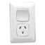 Picture of Single Switch Socket Outlet, Prestige Series, 250V, 10A, Vertical, Standard Size