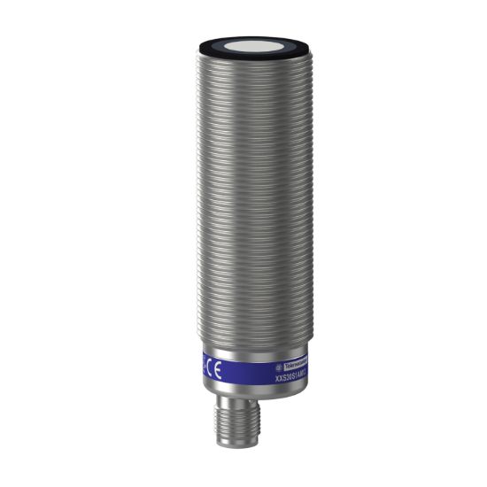 Picture of Ultrasonic sensors XX, ultrasonic sensor, stainless steel, cylindrical M30, straight, 1 m, 4...20 mA