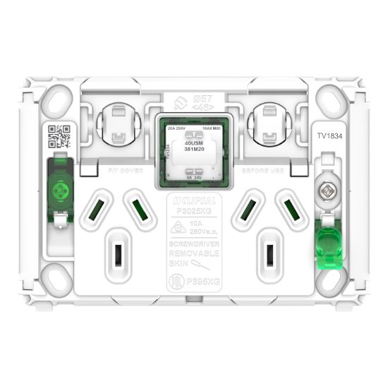 Picture of Twin Power Point Grid, Pro Series, Horizontal Mount,1Ex20A, 10A, 250V