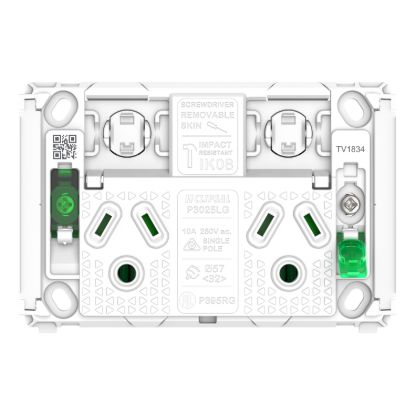 Picture of Twin Power Point Grid, Pro Series, Horizontal Mount, Round Earth, 250V, 10A