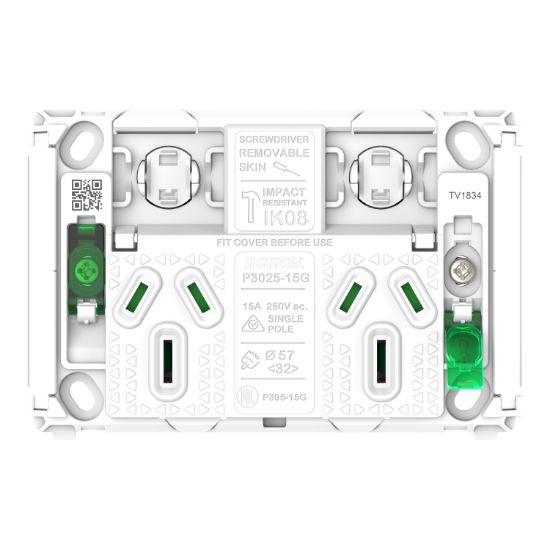 Picture of Twin Power Point Grid, Pro Series, Horizontal Mount, 250V, 15A