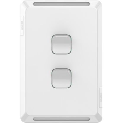 Picture of Flush Switch, Pro Series, Vertical Mount, 2 Gang, 1-Way/2-Way, 230/240V 20A, /16AX