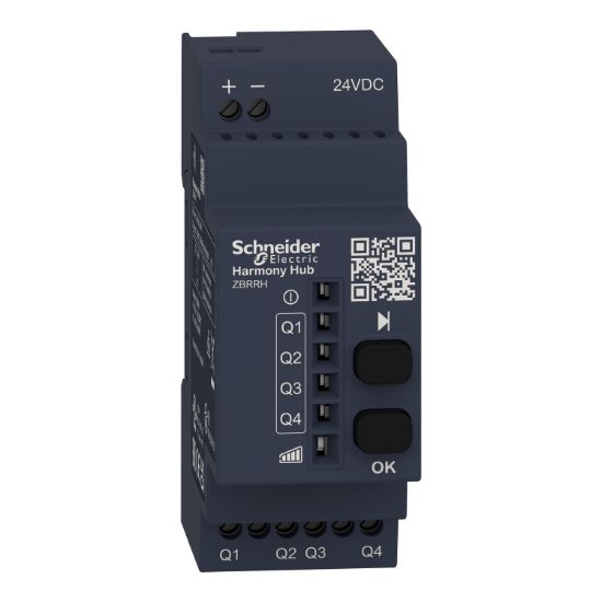 Picture of Wireless Receiver, Harmony XB5R, 4 PNP, 2 pusbuttons, LED, 200mA, 24V DC