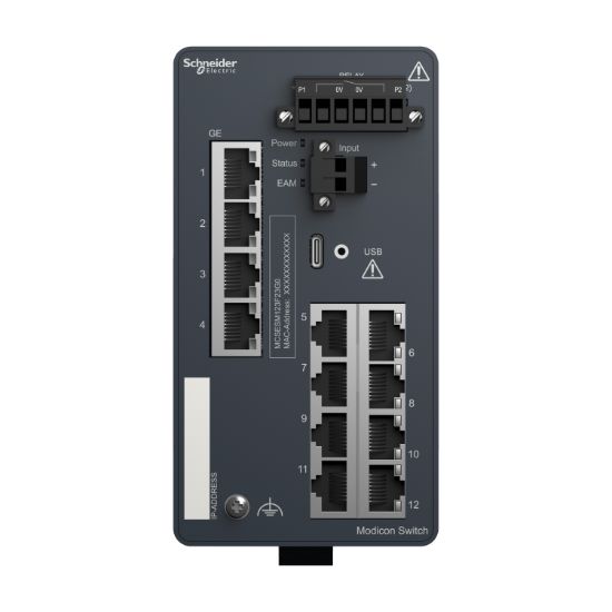 Picture of Modicon Managed Switch - 8 ports for copper + 4 Gigabit ports for copper
