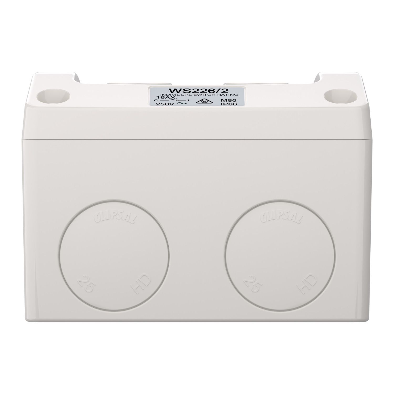 Picture of Switch, Weathershield, 2-Gang, 16AX, 250VAC, IP66