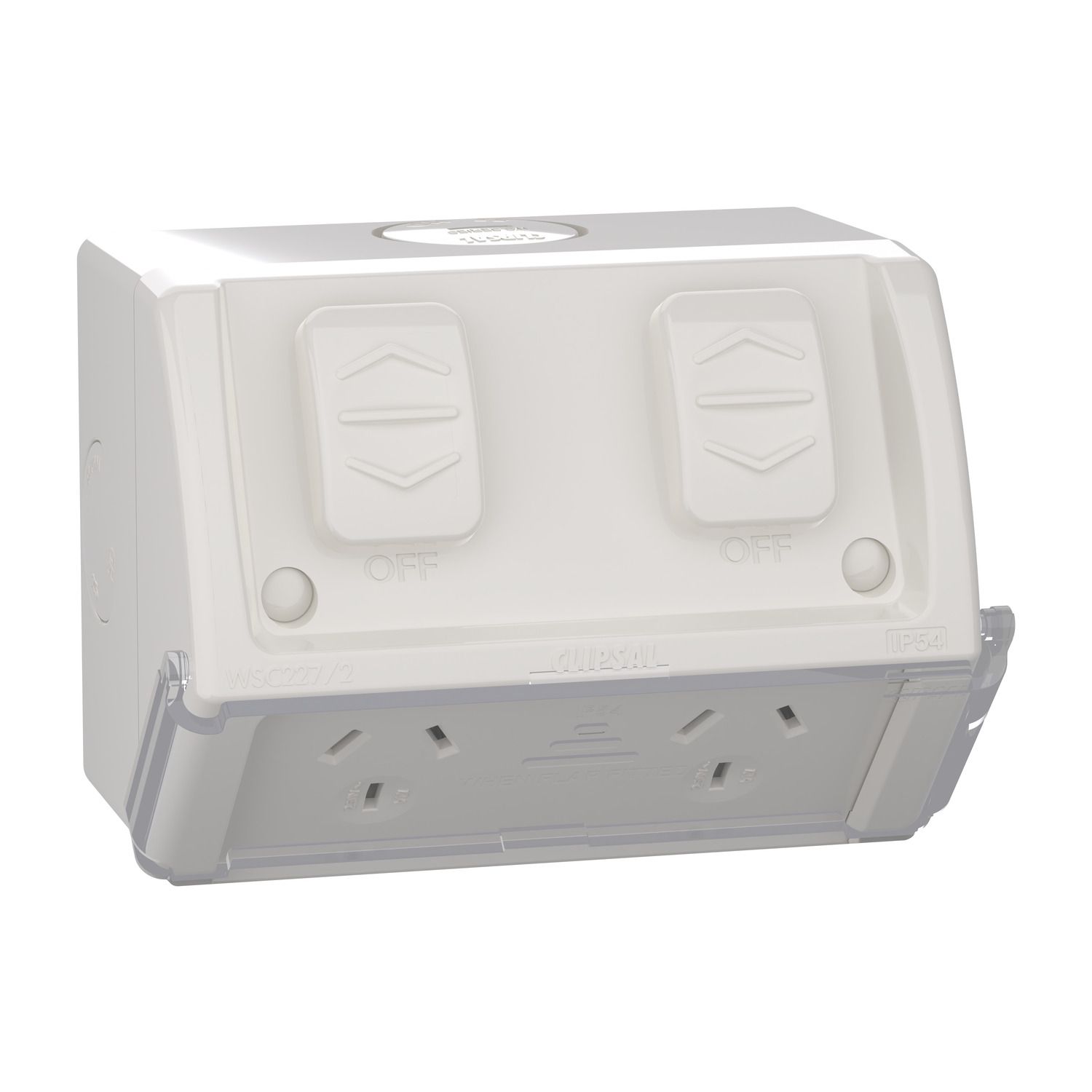 Picture of Socket, Weathershield, Twin, Flap, 10A, 250VAC, IP54