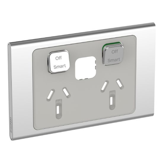 Picture of Styl Skin Connected Socket, Clipsal Iconic, Wiser, Horizontal Twin