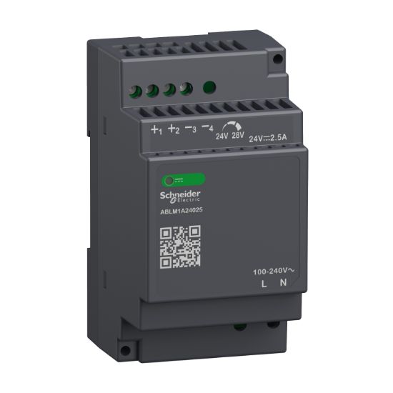 Picture of Regulated Power Supply, 100 to 240V AC, 24V, 2.5A, single phase, Modular