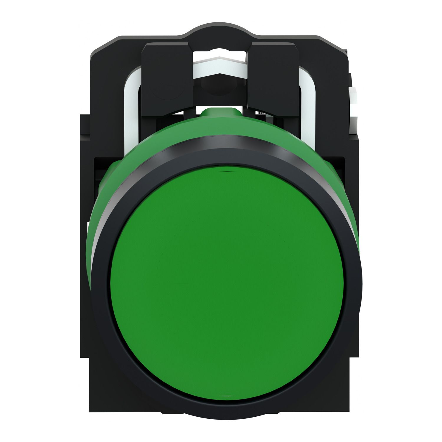 Picture of Push button, Harmony XB5, plastic, flush, green, 22mm, spring return, unmarked, 1NO