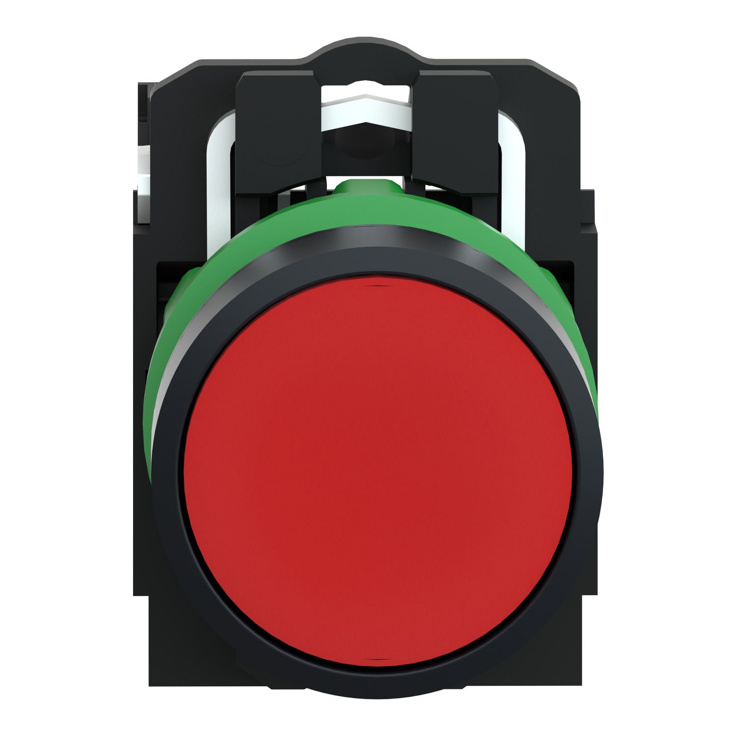 Picture of Push button, Harmony XB5, plastic, flush, red, 22mm, spring return, unmarked, 1NC