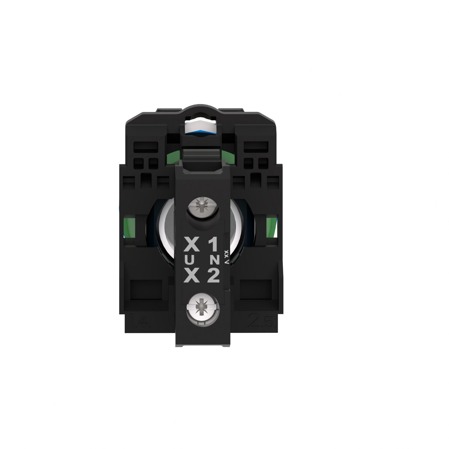 Picture of Pilot light, Harmony XB5, grey plastic, blue, 22mm, universal LED, plain lens, 24V AC DC