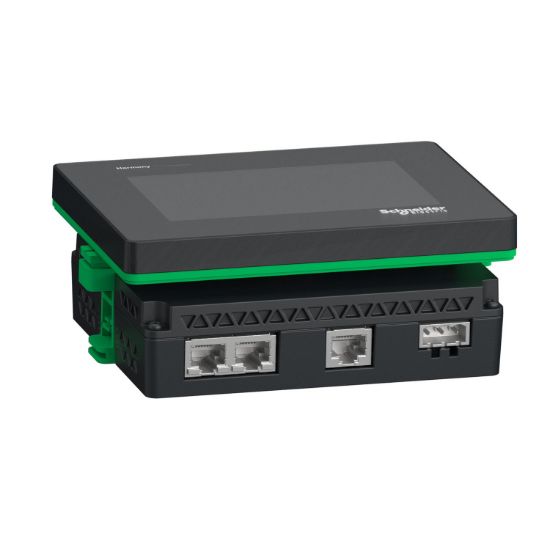 Picture of touch panel display ,Harmony STM6, 4inch wide display, 1COM, 2Ethernet, USB host and device, 24V DC