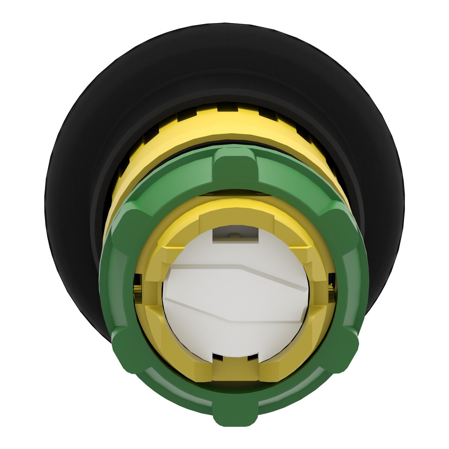 Picture of head for non illuminated push button, Harmony XB5, black, 40mm mushroom pushbutton, 22mm latching key release