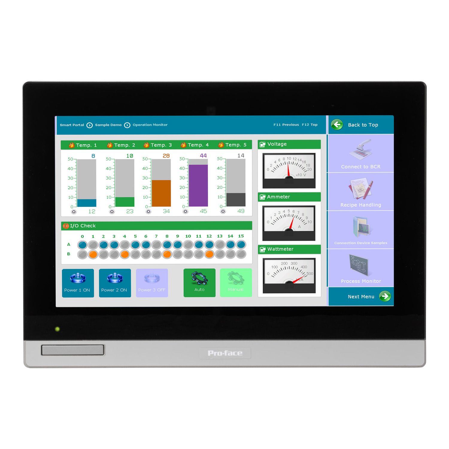Picture of 15W touch panel display, FWXGA, PCAP, Modular, Front USB, 12-24VDC