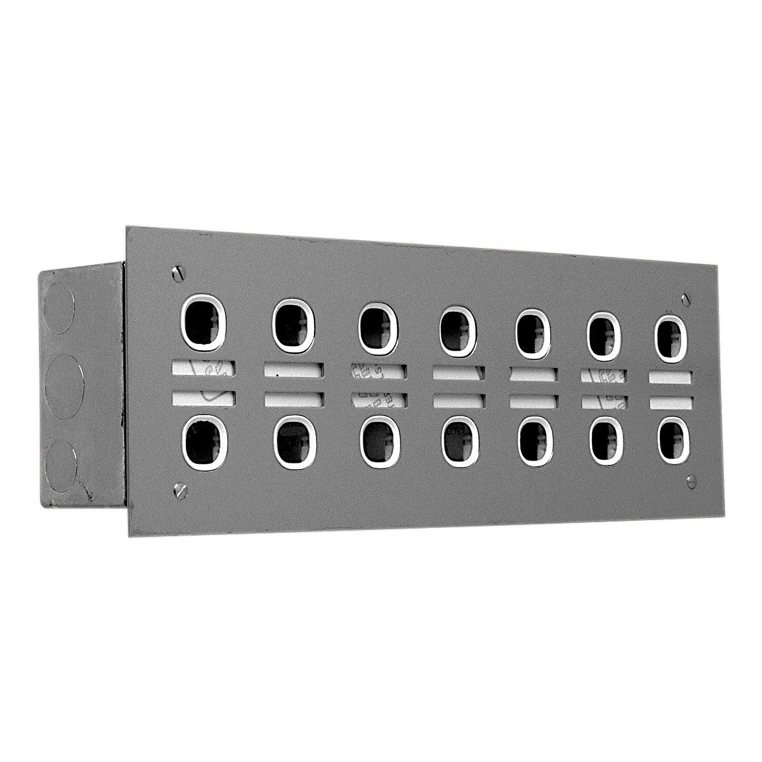 Picture of Labelled Switch Plate, Metal Plate Series, 14 Gang, Stainless Steel, 2 Rows of 7