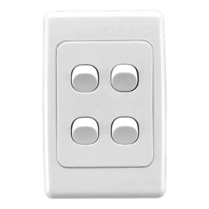 Picture of Flush Switch, 2000 Series, 4 Gang, 250VAC, 10A, Standard, Vertical