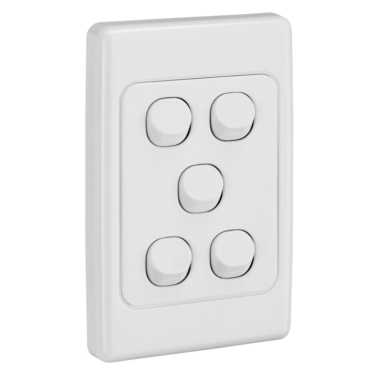 Picture of Flush Switch, 2000 Series, 5 Gang, 250VAC, 10A, Standard, Vertical