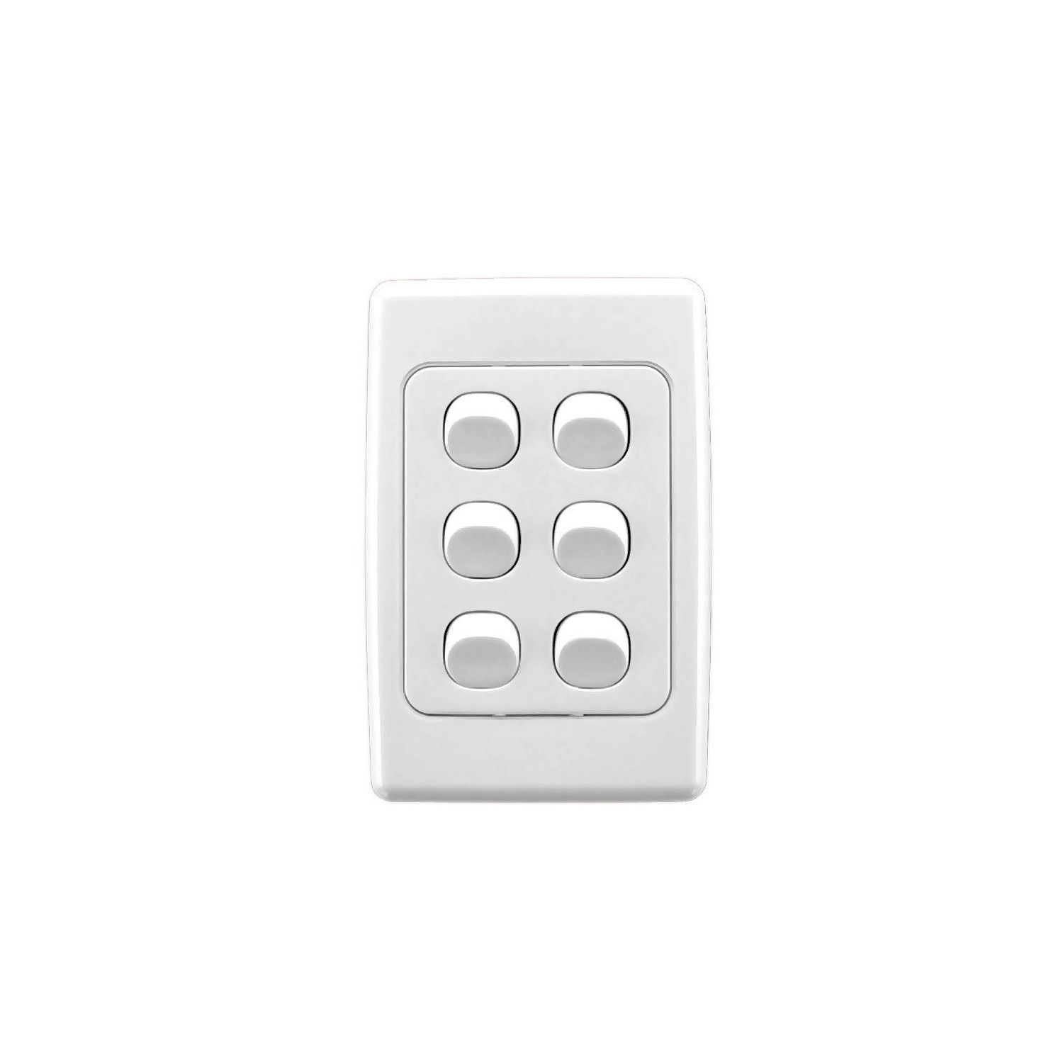 Picture of Flush Switch, 2000 Series, 6 Gang, 250VAC, 10A, Standard, Vertical