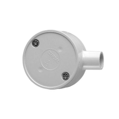 Picture of Round Junction Box, Clipsal - Cable Management, PVC, 16mm Entries, 1 Way