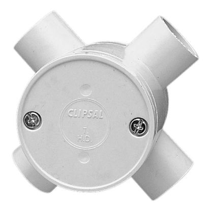 Picture of Junction Box, Clipsal - Cable Management, Double End Deep, 20mm I.D, 4 Way Entry