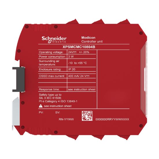 Picture of Safety controller, Modicon MCM, 8 inputs 4 outputs, combined with backplane expansion connector, screw