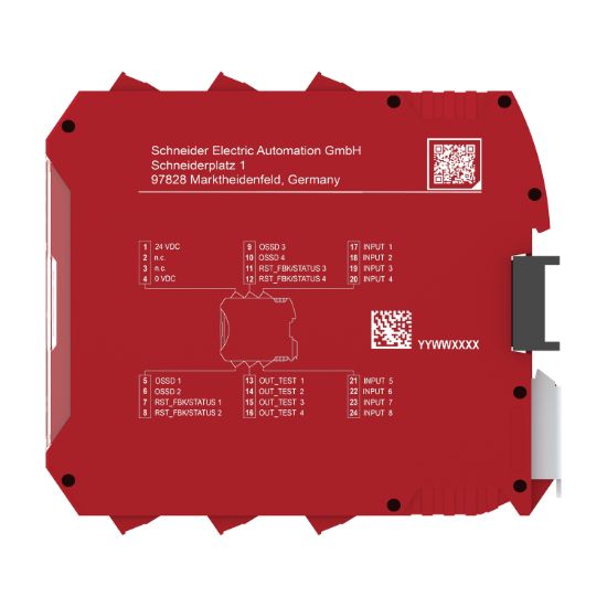Picture of Safety controller, Modicon MCM, 8 inputs 4 outputs, combined with backplane expansion connector, screw