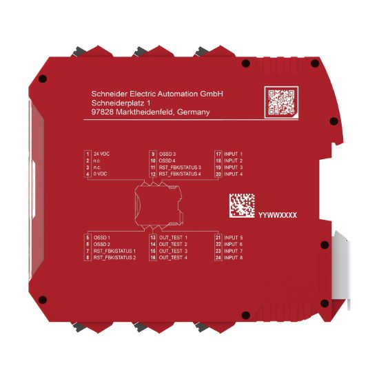 Picture of Safety controller, Modicon MCM, 8 inputs 4 outputs, monitors expansion modules, spring
