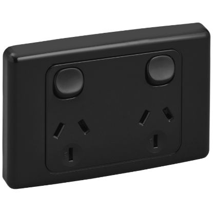 Picture of Twin Switch Socket Outlet, 2000 Series, 250V, 10A, 2 Pole